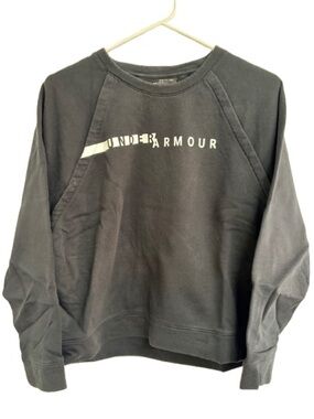 Women's Under Armour Black Crewneck Sweatshirt with White Logo